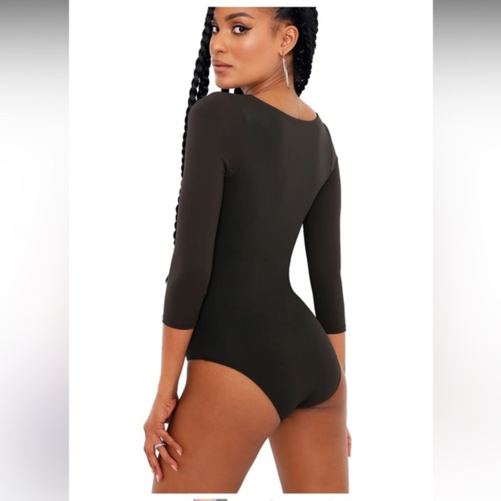 BLACKMILK Matte Black 3/4 Sleeve Bodysuit
